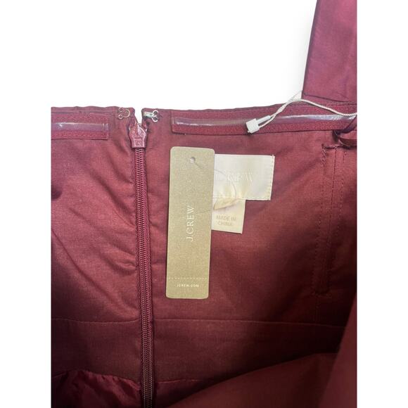 J.Crew Burgundy One-Shoulder Bow Silk Cocktail Party Dress | Sz 12 NEW | 02955 - Picture 14 of 14